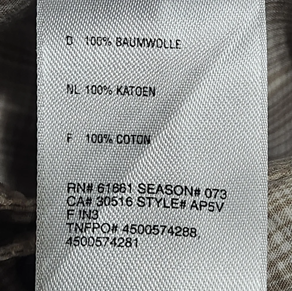 North Face Men's Light Brown and‎ Off White Plaid Button-Up Shirt Size XL